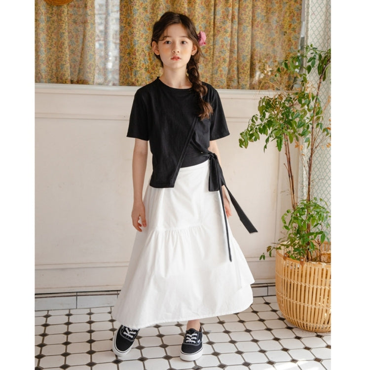 Girls Irregular T-shirt Skirt Two-piece Suit