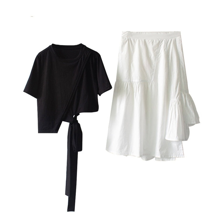 Girls Irregular T-shirt Skirt Two-piece Suit