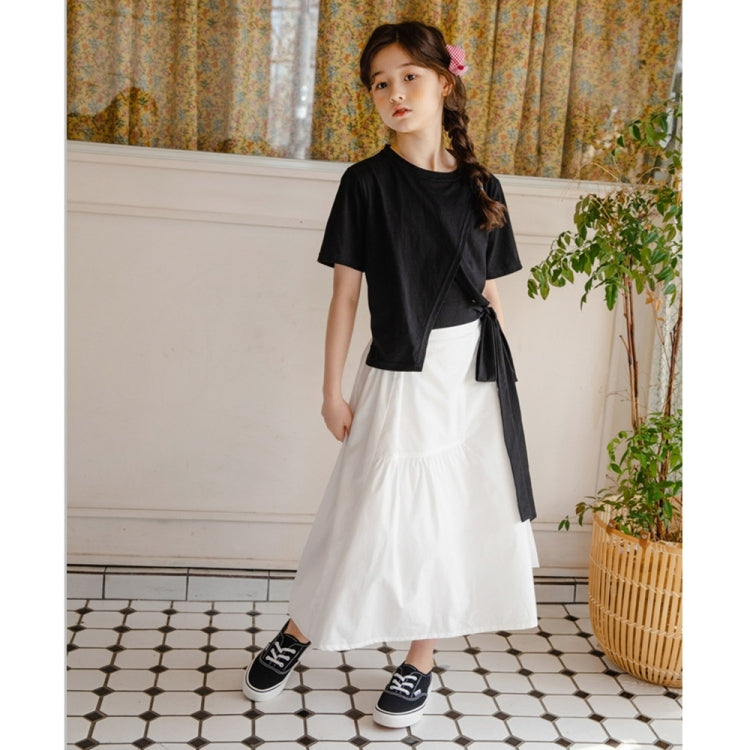 Girls Irregular T-shirt Skirt Two-piece Suit