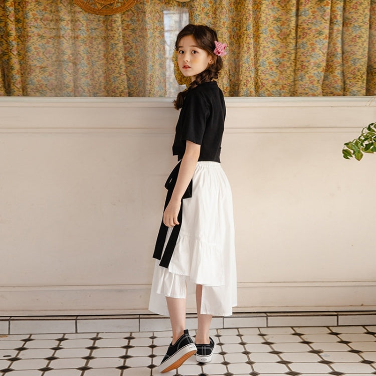 Girls Irregular T-shirt Skirt Two-piece Suit