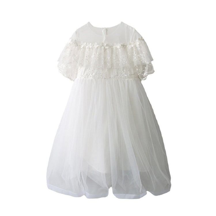 Girls Embroidered Lace Mesh Princess Dress