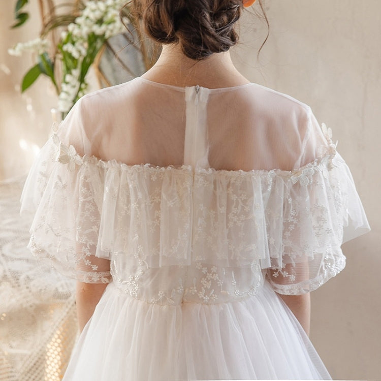 Girls Embroidered Lace Mesh Princess Dress
