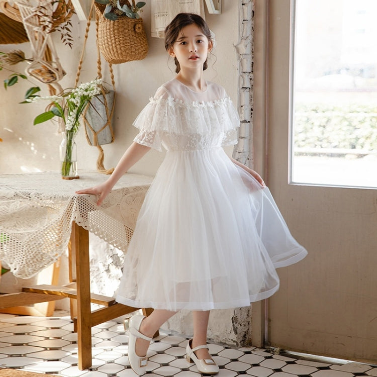 Girls Embroidered Lace Mesh Princess Dress