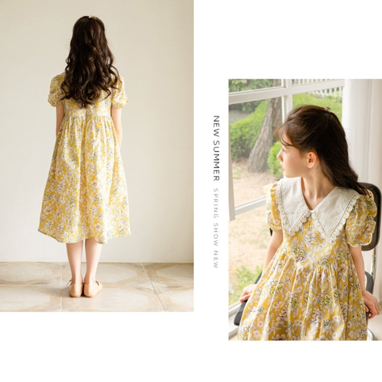 Girls Short-sleeved Forest Style Floral Dress