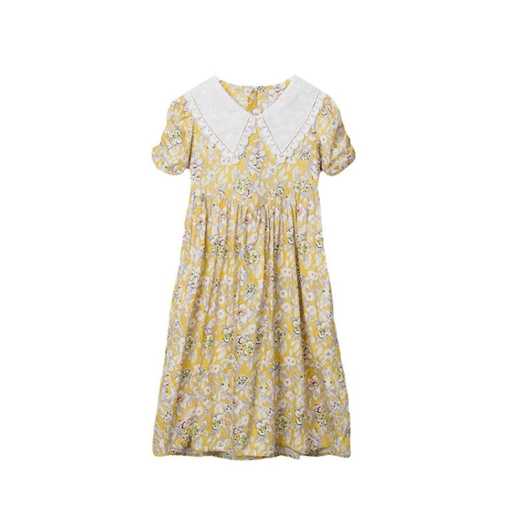 Girls Short-sleeved Forest Style Floral Dress
