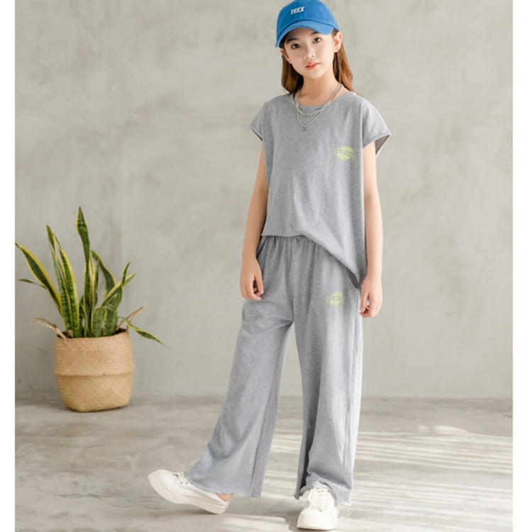 Girls Casual Top Wide-leg Pants Two-piece suit