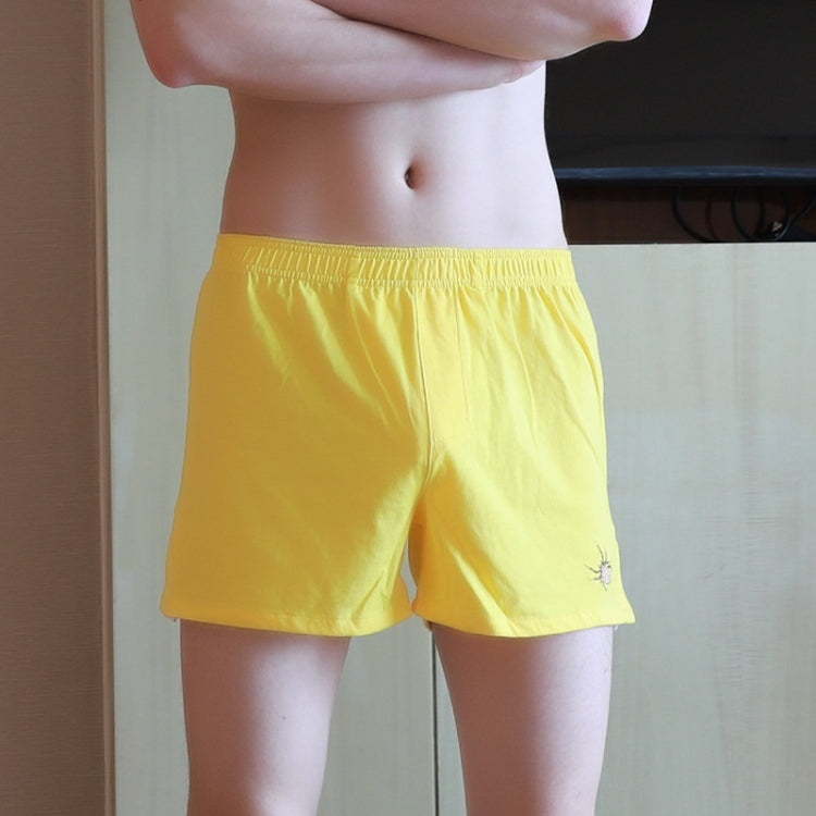 Men Simple Embroidery Breathable Solid Color Boxer Underwear