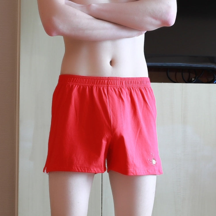 Men Simple Embroidery Breathable Solid Color Boxer Underwear