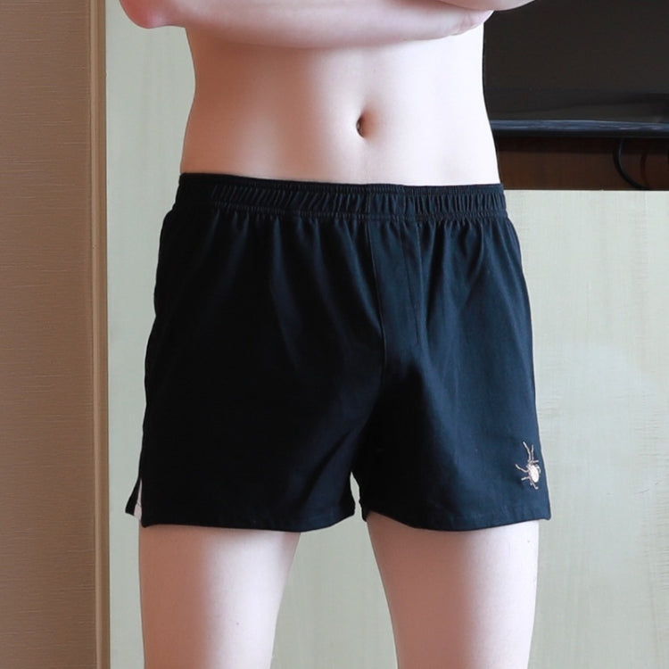 Men Simple Embroidery Breathable Solid Color Boxer Underwear