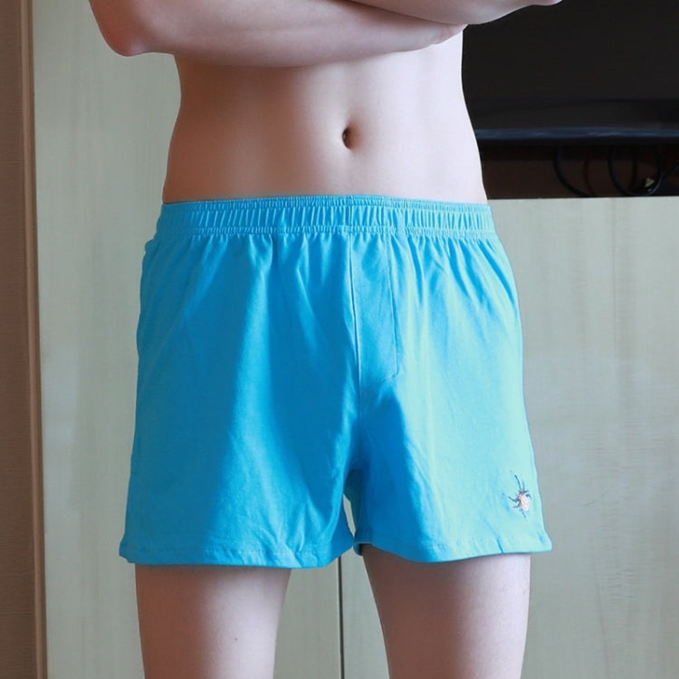 Men Simple Embroidery Breathable Solid Color Boxer Underwear