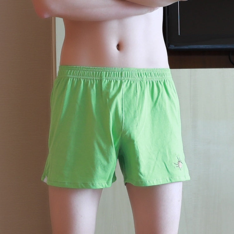 Men Simple Embroidery Breathable Solid Color Boxer Underwear