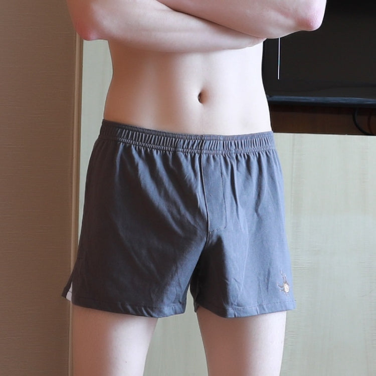 Men Simple Embroidery Breathable Solid Color Boxer Underwear