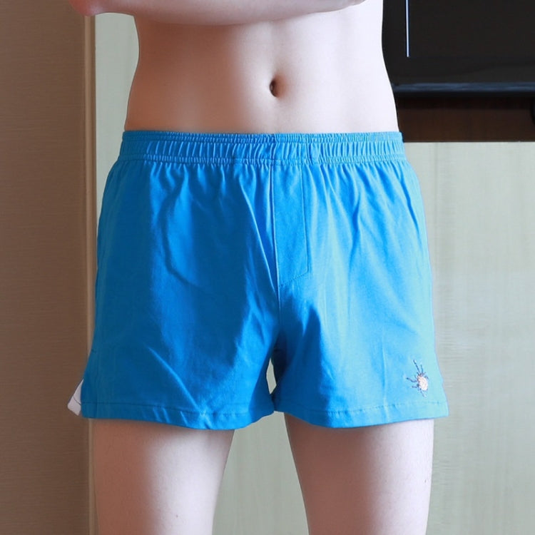 Men Simple Embroidery Breathable Solid Color Boxer Underwear