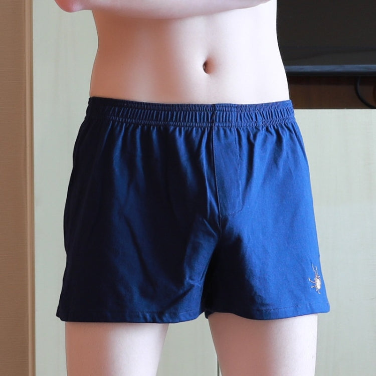 Men Simple Embroidery Breathable Solid Color Boxer Underwear