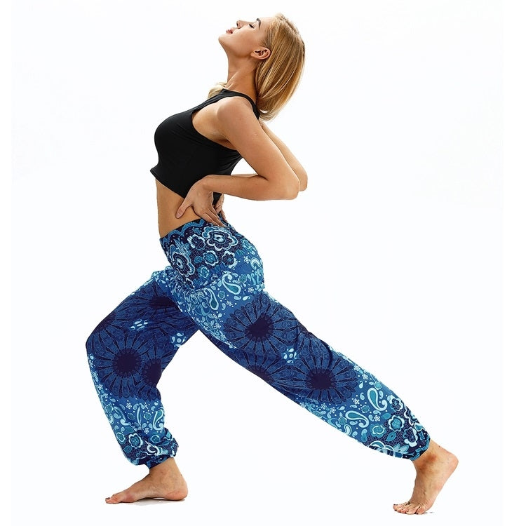 Women printed sports loose yoga pants