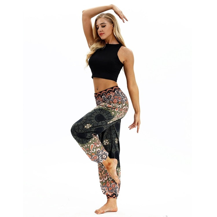 Women printed sports loose yoga pants