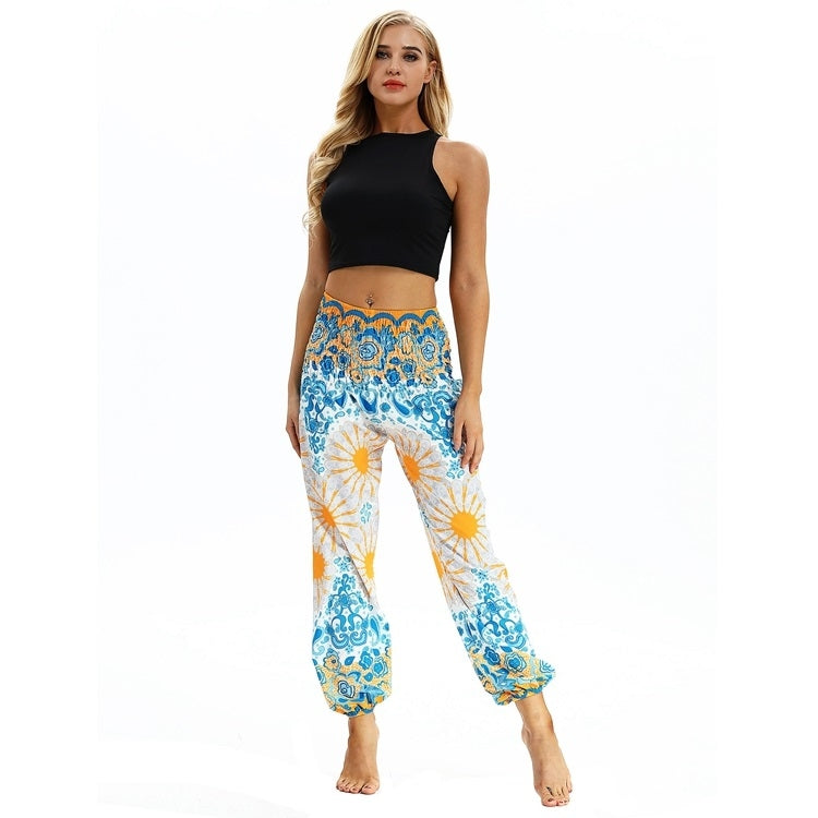 Women printed sports loose yoga pants