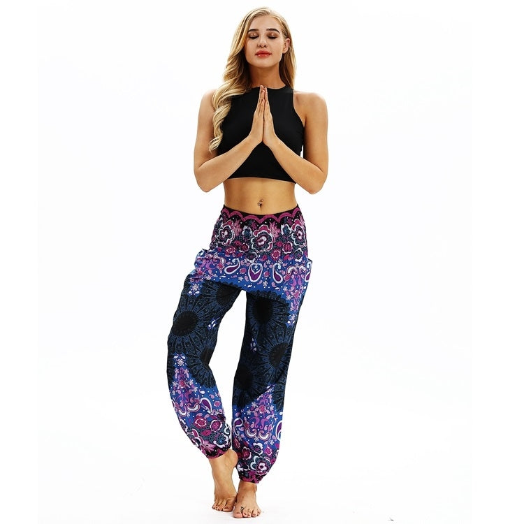 Women printed sports loose yoga pants