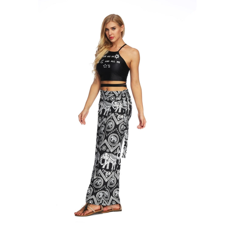 Women Printed Slim Slimming Long Skirt