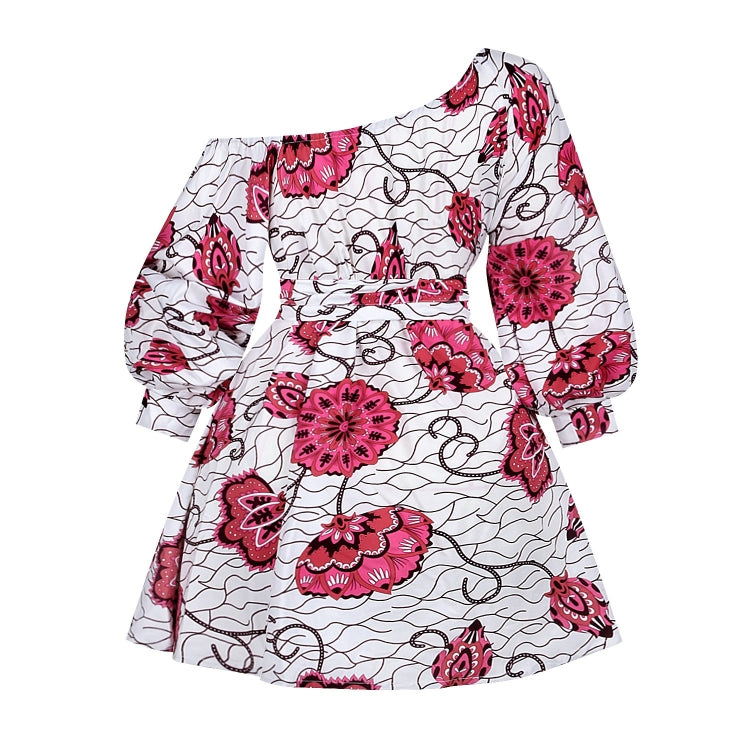 Ladies Slant Collar Sexy Long-sleeved Dress