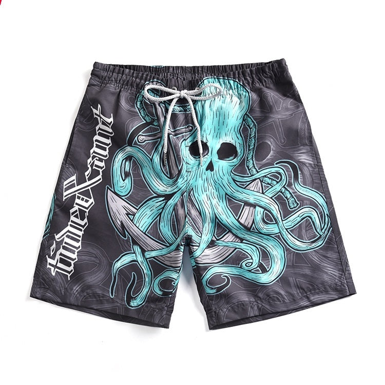 Men 3D Printed Octopus Beach Pants Quick-drying Swimming Shorts