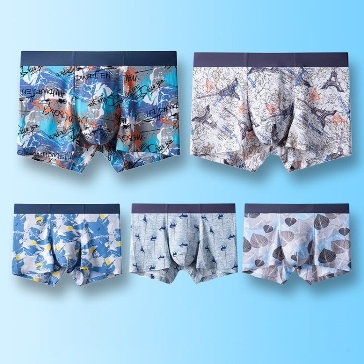 2 PCS Men Ice Silk Seamless Breathable Boxer Underwear