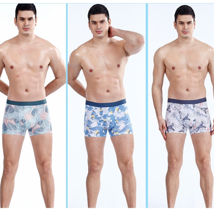 2 PCS Men Ice Silk Seamless Breathable Boxer Underwear
