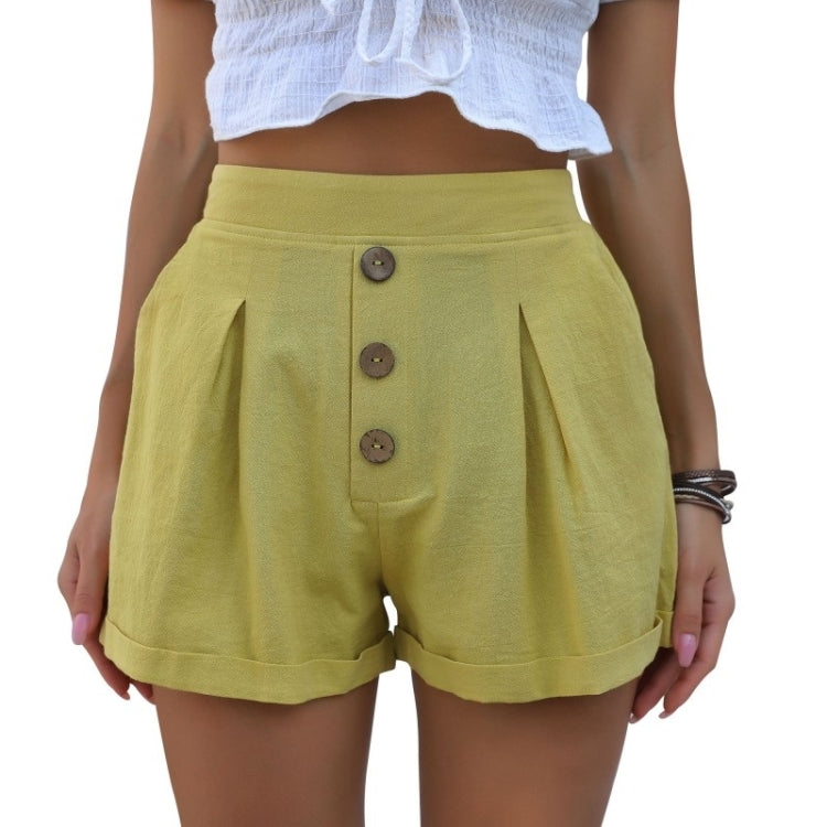 Cotton Linen Shorts Solid Color Casual Wide-leg Pants
