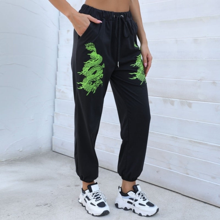 Ladies Casual Pants Printed Straight-leg Pants