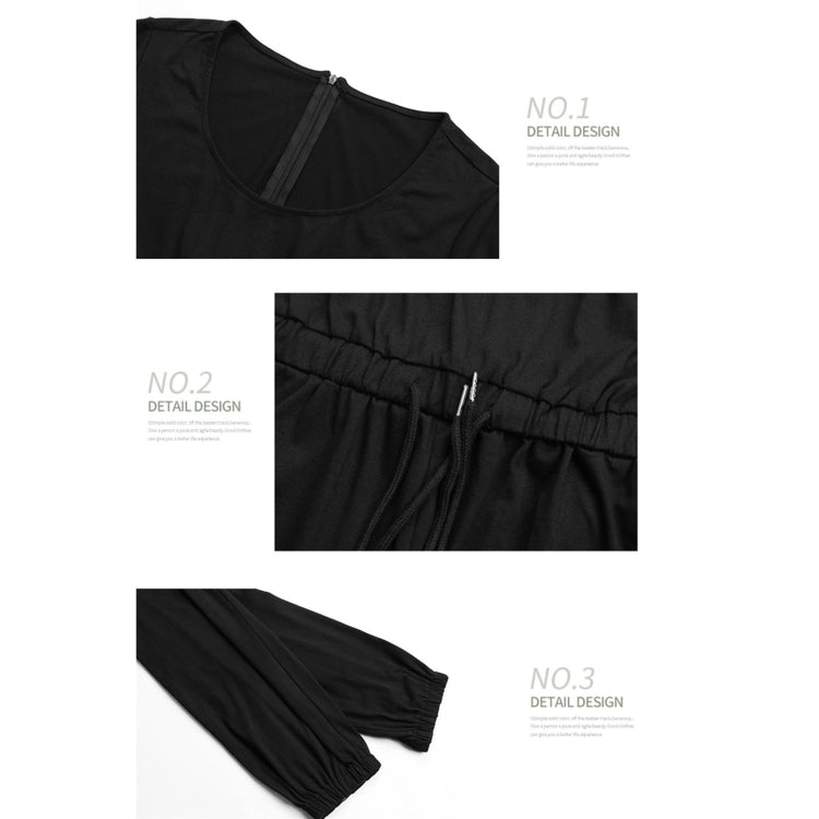 Loose Solid Lace-up Casual Trousers Jumpsuit