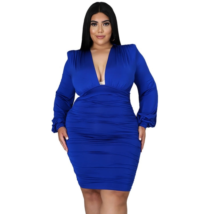 Solid Color Buttocks Sexy Plus Size Dress