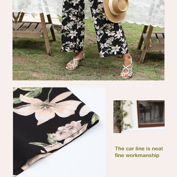 Women Chiffon Printed Boat Shoulder Jumpsuit