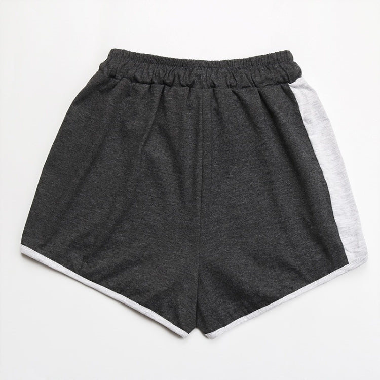 Ladies Contrasting Color Drawstring Sports Casual Shorts