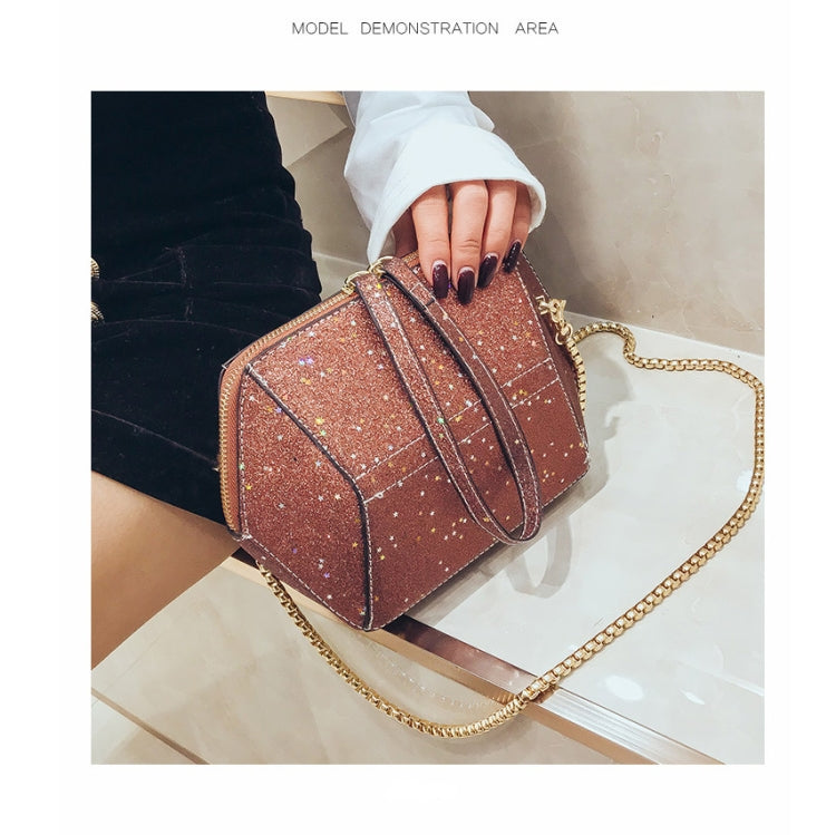 Fashionable Blink PU Leather Small Square Bag Messenger Bag Single Shoulder Bag Women's Bag (Brown)