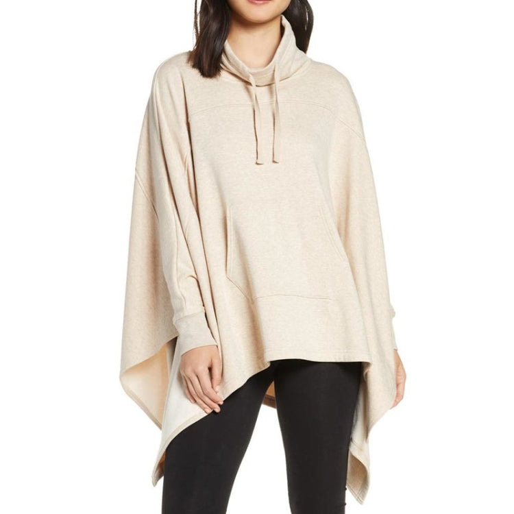 Autumn Loose Half-high Collar Bat Sleeve Cloak Cape Velvet Thickend Coat For Ladies