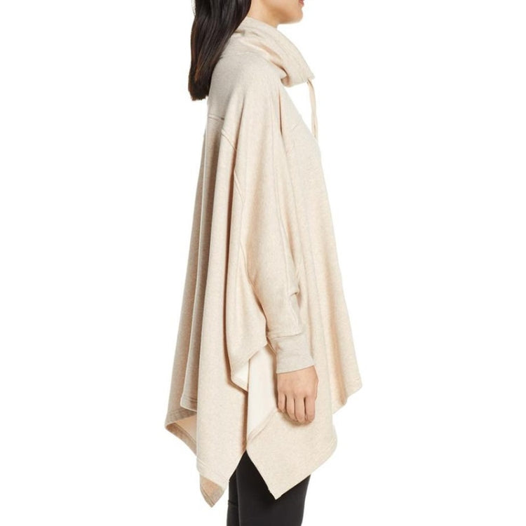 Autumn Loose Half-high Collar Bat Sleeve Cloak Cape Velvet Thickend Coat For Ladies