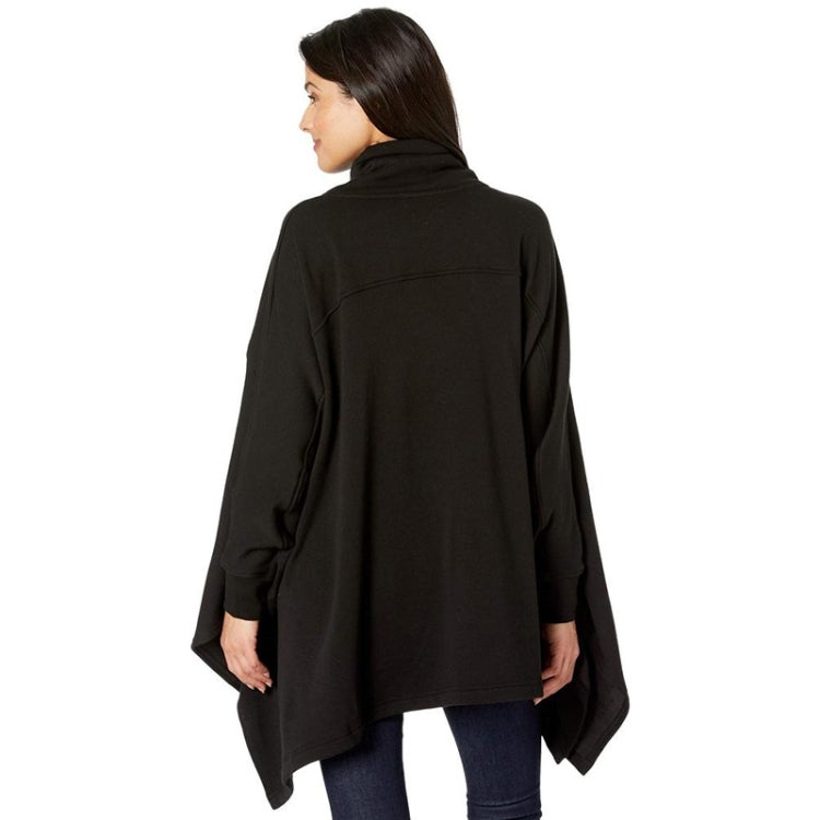 Autumn Loose Half-high Collar Bat Sleeve Cloak Cape Velvet Thickend Coat For Ladies