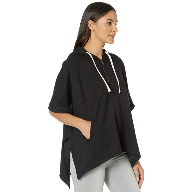 Irregular Bat Sleeve Cape Hooded Short Sleeve Sweatshirt for Ladies