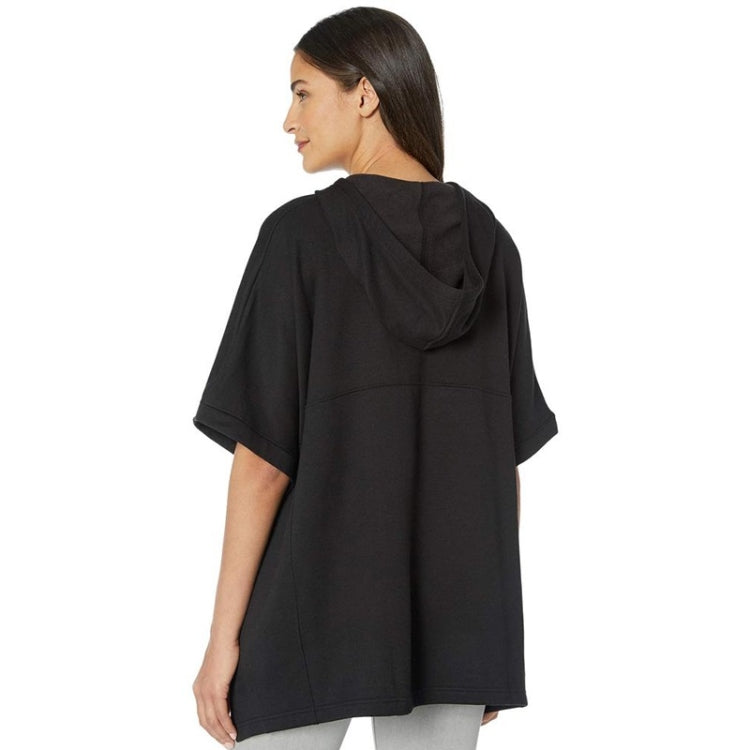 Irregular Bat Sleeve Cape Hooded Short Sleeve Sweatshirt for Ladies