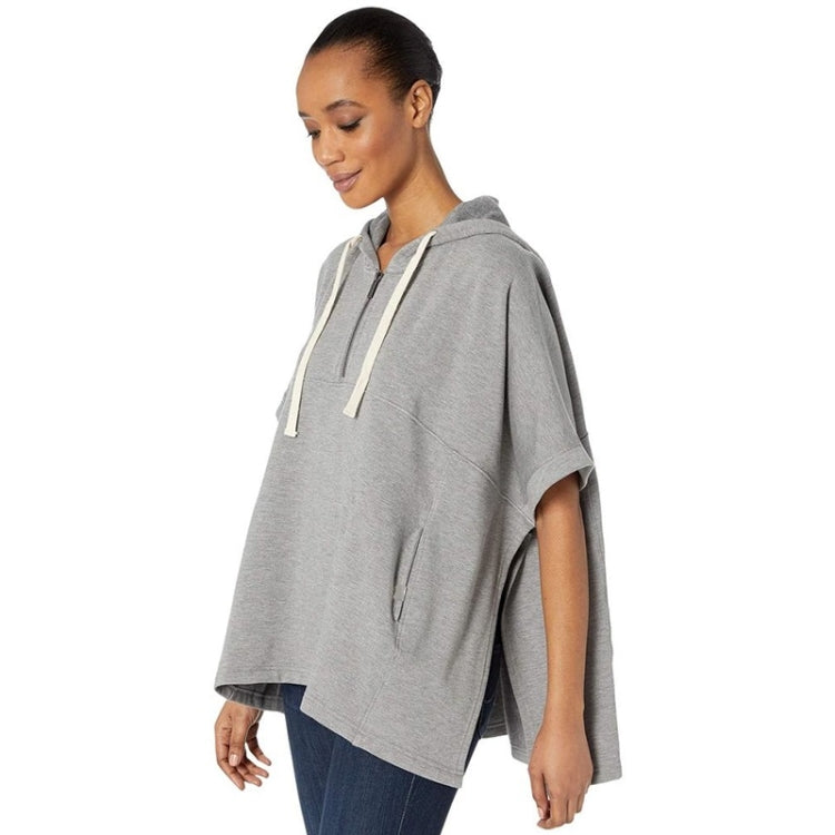 Irregular Bat Sleeve Cape Hooded Short Sleeve Sweatshirt for Ladies