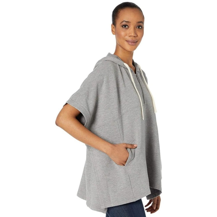Irregular Bat Sleeve Cape Hooded Short Sleeve Sweatshirt for Ladies