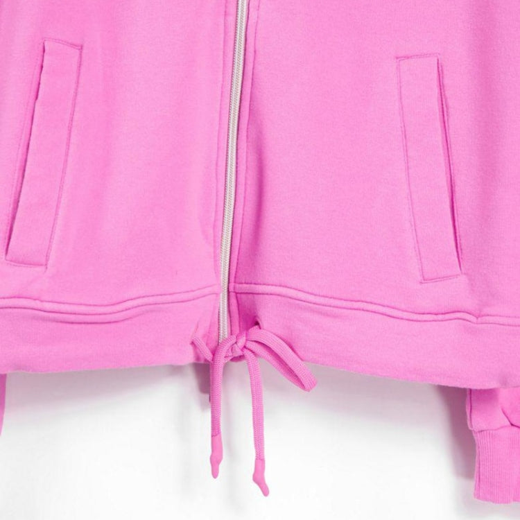 Solid Color Cotton Zipper Hooded Long-sleeved Sweater For Women