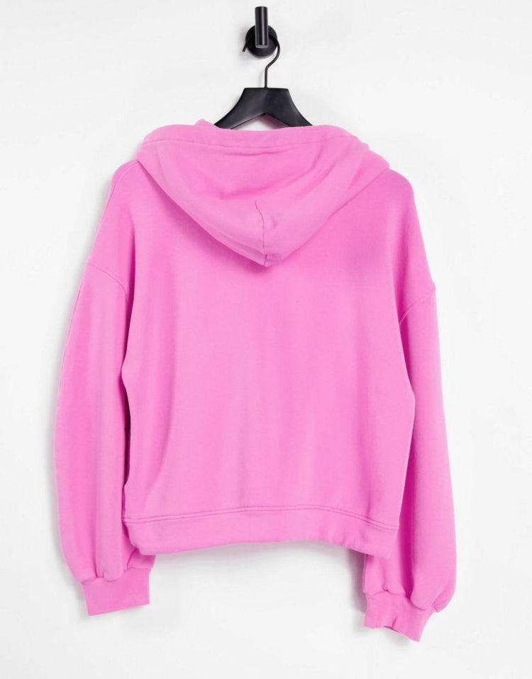 Solid Color Cotton Zipper Hooded Long-sleeved Sweater For Women
