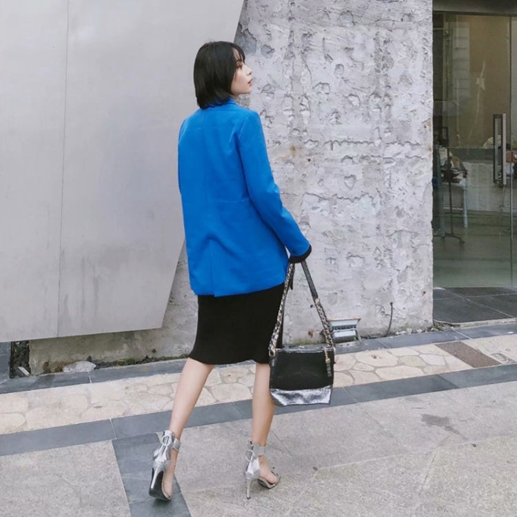Solid Color Loose Long-sleeved Mid-length Suit Jacket for Women