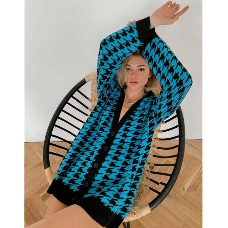 Loose V-neck Long-sleeved Knitted Cardigan Coat