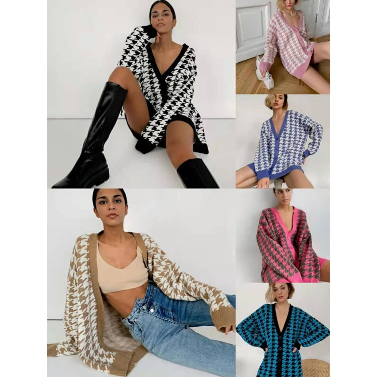 Loose V-neck Long-sleeved Knitted Cardigan Coat