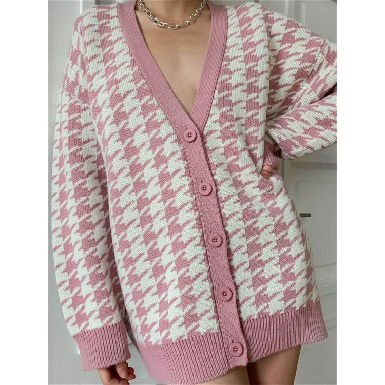Loose V-neck Long-sleeved Knitted Cardigan Coat