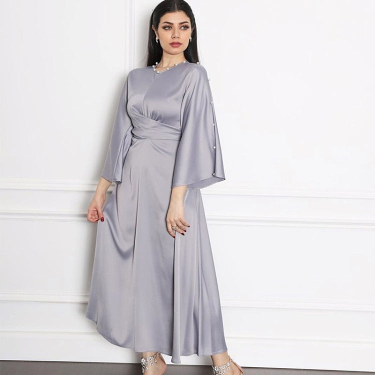 Women Satin Ruffle Sleeve Dress