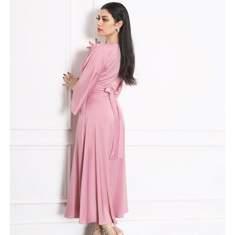Women Satin Ruffle Sleeve Dress