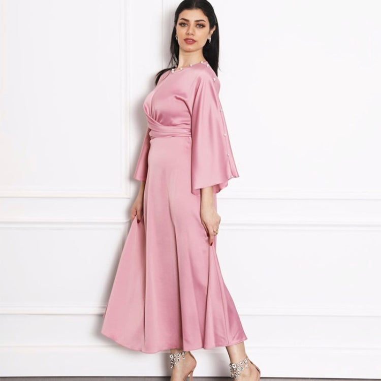 Women Satin Ruffle Sleeve Dress